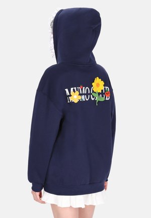 Bluză de molton cu fermoar - navy