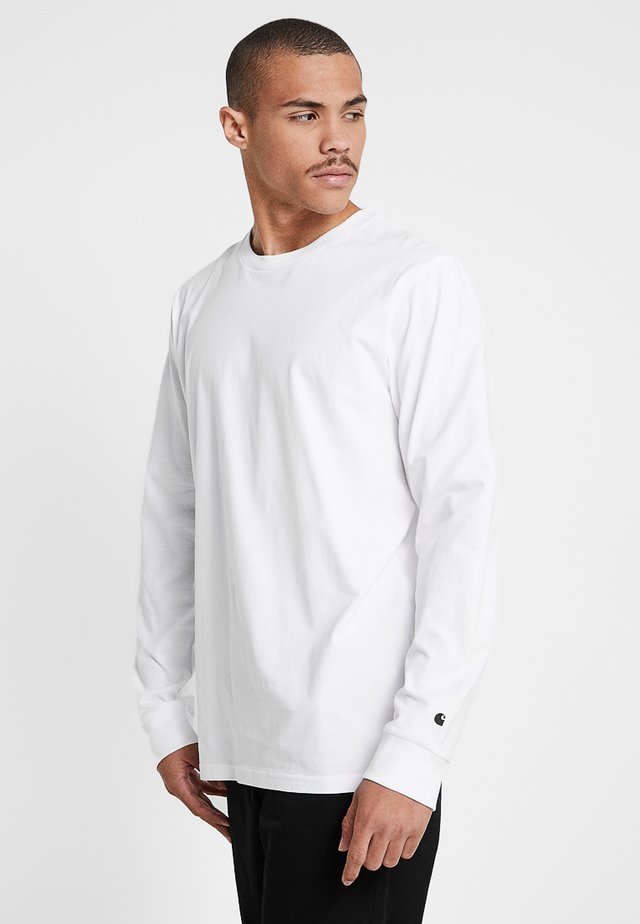 BASE - T-shirt à manches longues - white/black