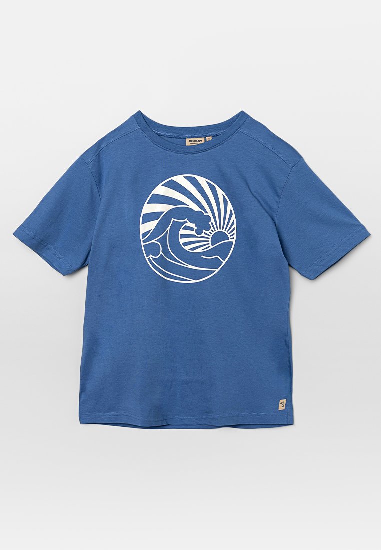 Wheat T-shirt print blauw Wheat T-shirt print blauw