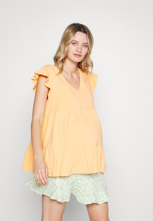 VINTAGE RUFFLE TEE - T-shirt estampada - icy orange