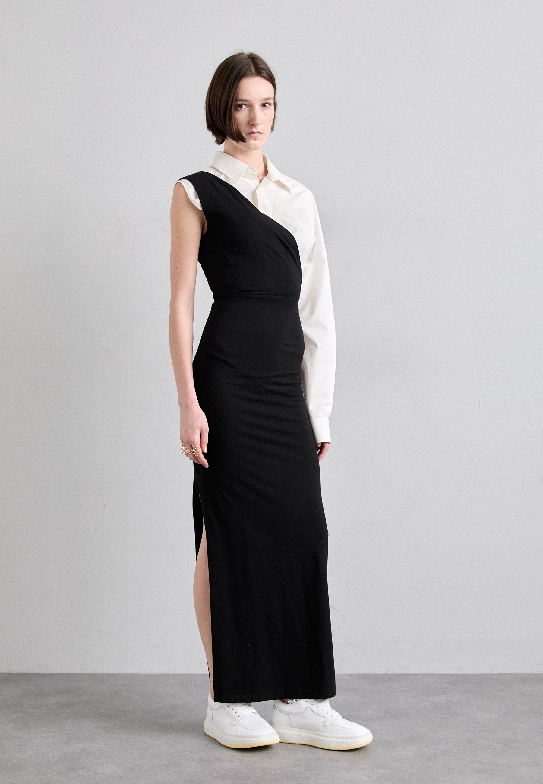 ワンピース [MM6 Maison Margiela] Cut-out Detail Shirt Dress MM6 Maison Margiela Shirt dress - black/off white/black