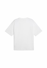 Balta trumpa rankovė t-shirt maikė, apvalia iškirpte, minkšta medvilnė, tiesus kirpimas, be matomų raštų ar grafikų ant nugaros.