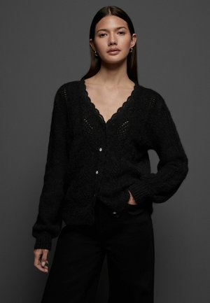 GEM TEXTURED - REGULAR FIT - Strickjacke - black