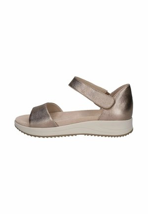 Caprice Sandalen met sleehak - taupe metallic