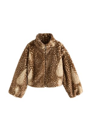 Next, FAUX FUR FUNNEL NECK ZIP THROUGH DEER JACKET - Vinterjakker - brown animal print