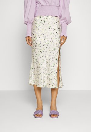 Pencil skirt - cream lilac ditsy