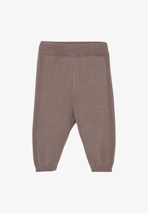 Strickbraune Hose mit einem elastischen Bund. Schmal zulaufendes Design und gerippte Bündchen. Strukturiertes Material mit vertikalen Nähten an den Seiten.