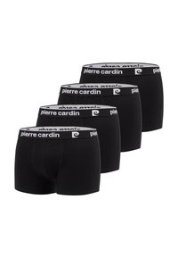 Shorts de boxe noirs dans un pack de quatre. Fabriqués en matériau doux avec une taille à logo blanc contrastant et un design ajusté.