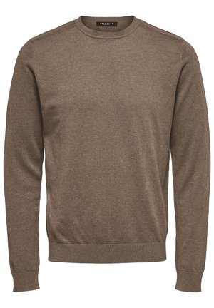 Selected, SLHBERG CREW NECK - Jersey de punto - teak/melange