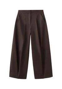 PLEATED WIDE LEG - Stoffhose - chocolate