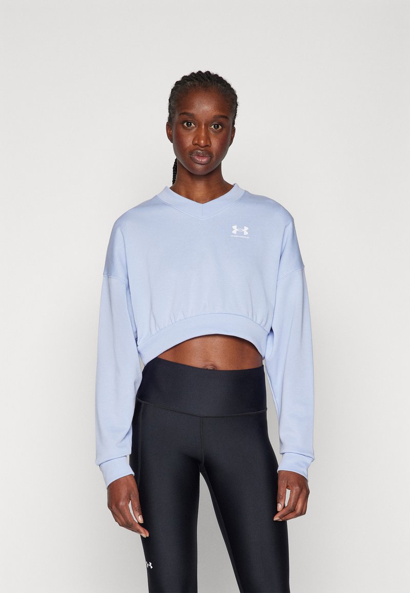 Under Armour RIVAL CROP - Collegepaita - celeste/white