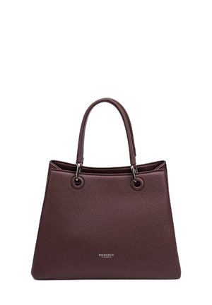 Sac à main en cuir brun foncé texturé avec deux poignées et ferrures argentées, portant le logo "Diana&Co Firenze" au centre avant.