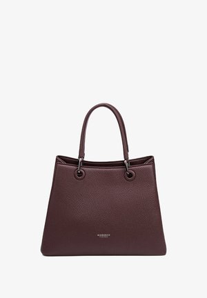 Sac à main en cuir brun foncé texturé avec deux poignées et ferrures argentées, portant le logo "Diana&Co Firenze" au centre avant.