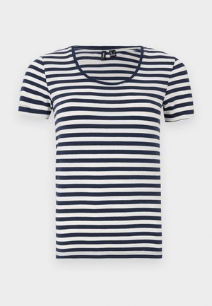 Vero Moda, VMLOTTE  - T-shirt imprimé - snow white/navy blazer