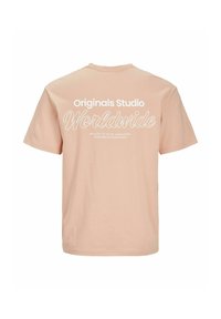 Jack & Jones JORVESTERBRO BACK SS CREW NECK  - Triko s potiskem - canyon sunset