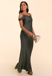 THE-ARE LARGO ESCOTE DRAPEADO - Abiti per occasioni speciali - dark green