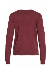 VILA VIRIL V-NECK L/S  NOOS - Stickad tröja - cabernet