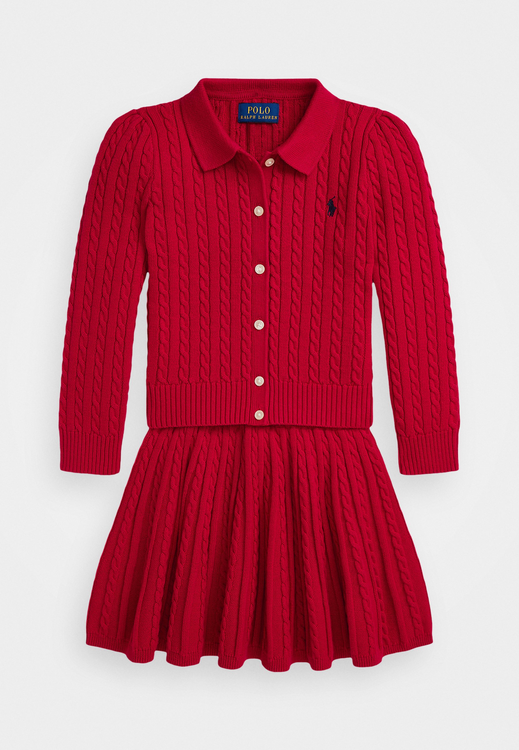 Polo Ralph Lauren COTTON POLO CARDIGAN SKIRT SET Pleated skirt