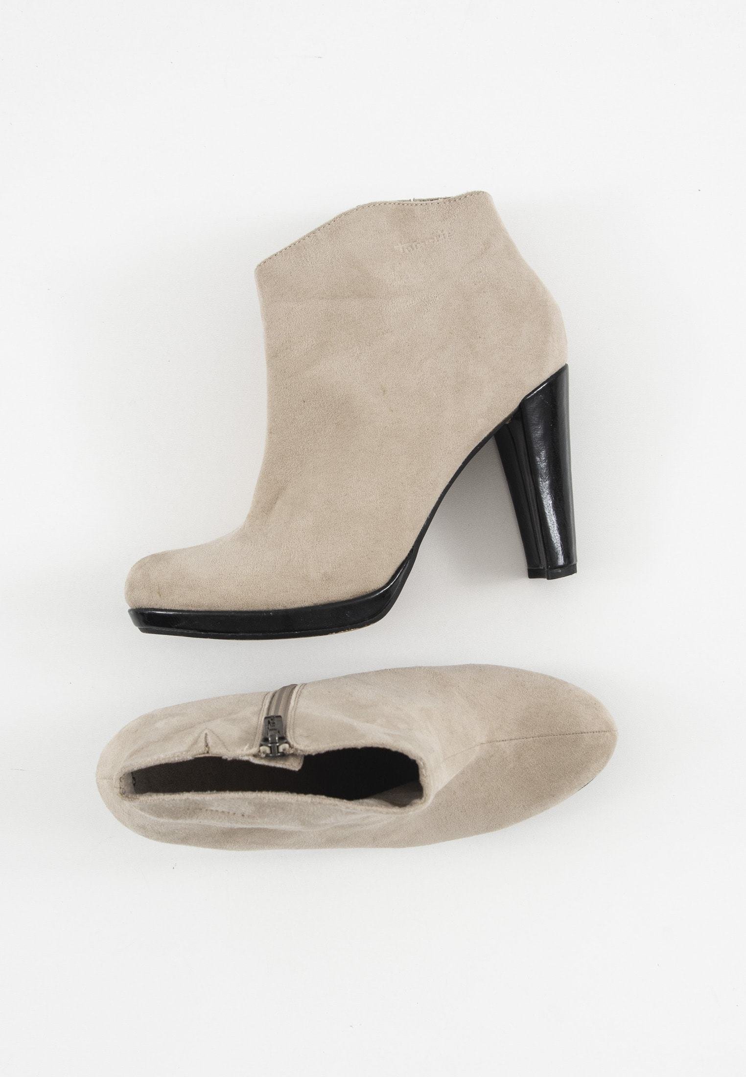 Tamaris Enkellaarsjes met hoge hak beige Zalando.nl Tamaris Korte laarzen beige Zalando.nl
