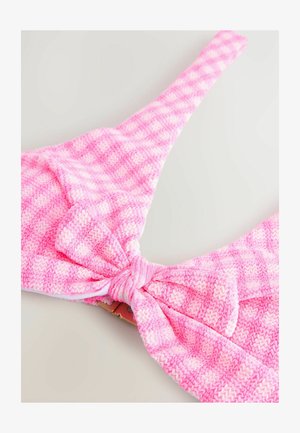 Next, Vrchný diel bikín - pink white crinkle gingham