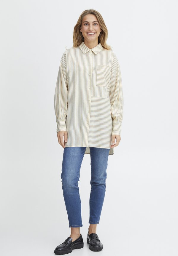 FRKaja - Button-down blouse - silver mink aop a3