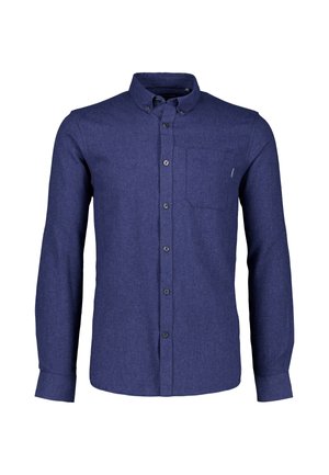 Lindbergh, LINDBERGH MÉLANGE BRUSHED SHIRT L/S - Vapaa-ajan kauluspaita - deep navy