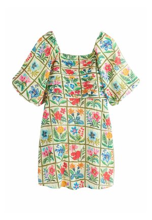 Next, REGULAR FIT - PUFF SLEEVE MINI OCCASION DRESS  . - Robe de jour - red floral tile print