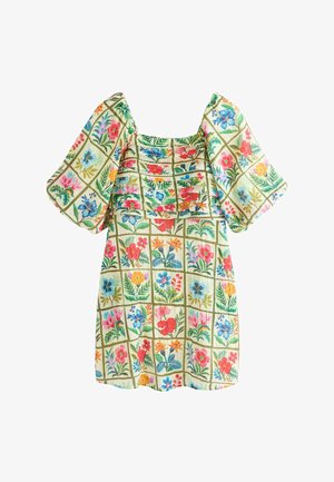 Next, REGULAR FIT - PUFF SLEEVE MINI OCCASION DRESS . - Freizeitkleid - red floral tile print