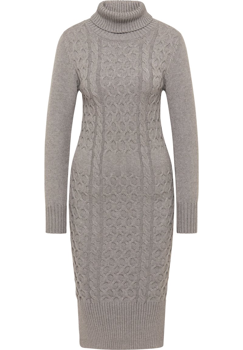 faina Gebreide jurk grijs gemêleerd faina Gebreide jurk grijs gemêleerd
