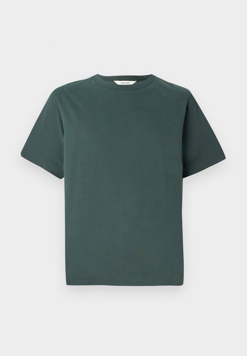 Selected Homme T-shirt basic donkergroen
