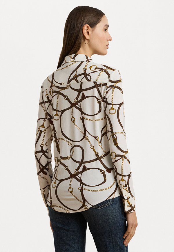 CORWIN SLIM FIT BELTING PRINT SHIRT - Button-down blouse - cream multi3