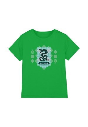 Cotton Soul, HARRY POTTER ABSTRACT SLYTHERIN HOUSE SHIELD UNISEX - Print T-shirt - dark green