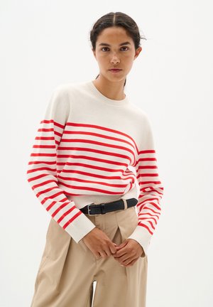 WALLIS O-NECK - Strickpullover - red stripe