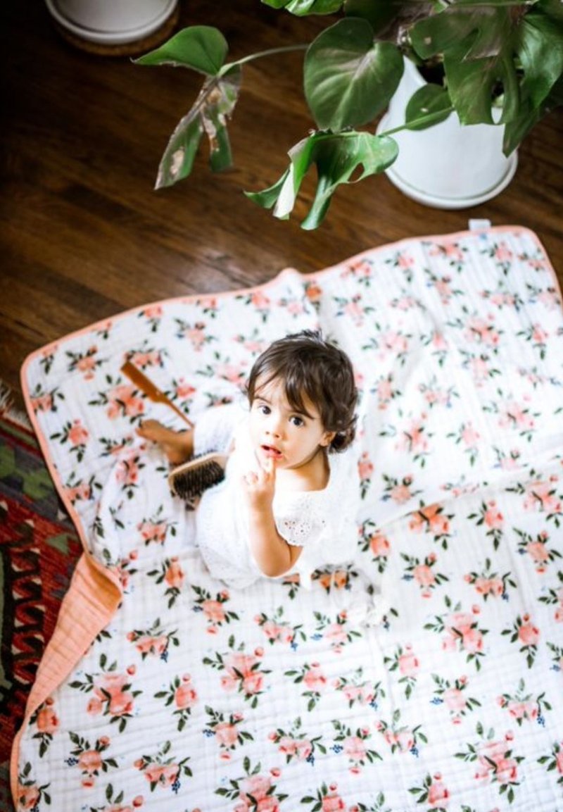 Little Unicorn Baby blanket watercolorroses/light pink Zalando.ie