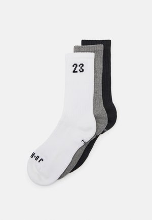 ESSENTIAL CREW UNISEX 3 PACK - Chaussettes de sport - white/carbon heather/black