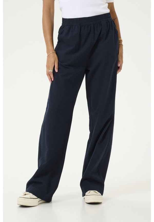 NAYA WIDE - Trousers - midnight marine