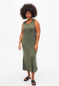 Zizzi - ÄRMELLOSES  - Jumper dress - thyme Thumbnail Image 1