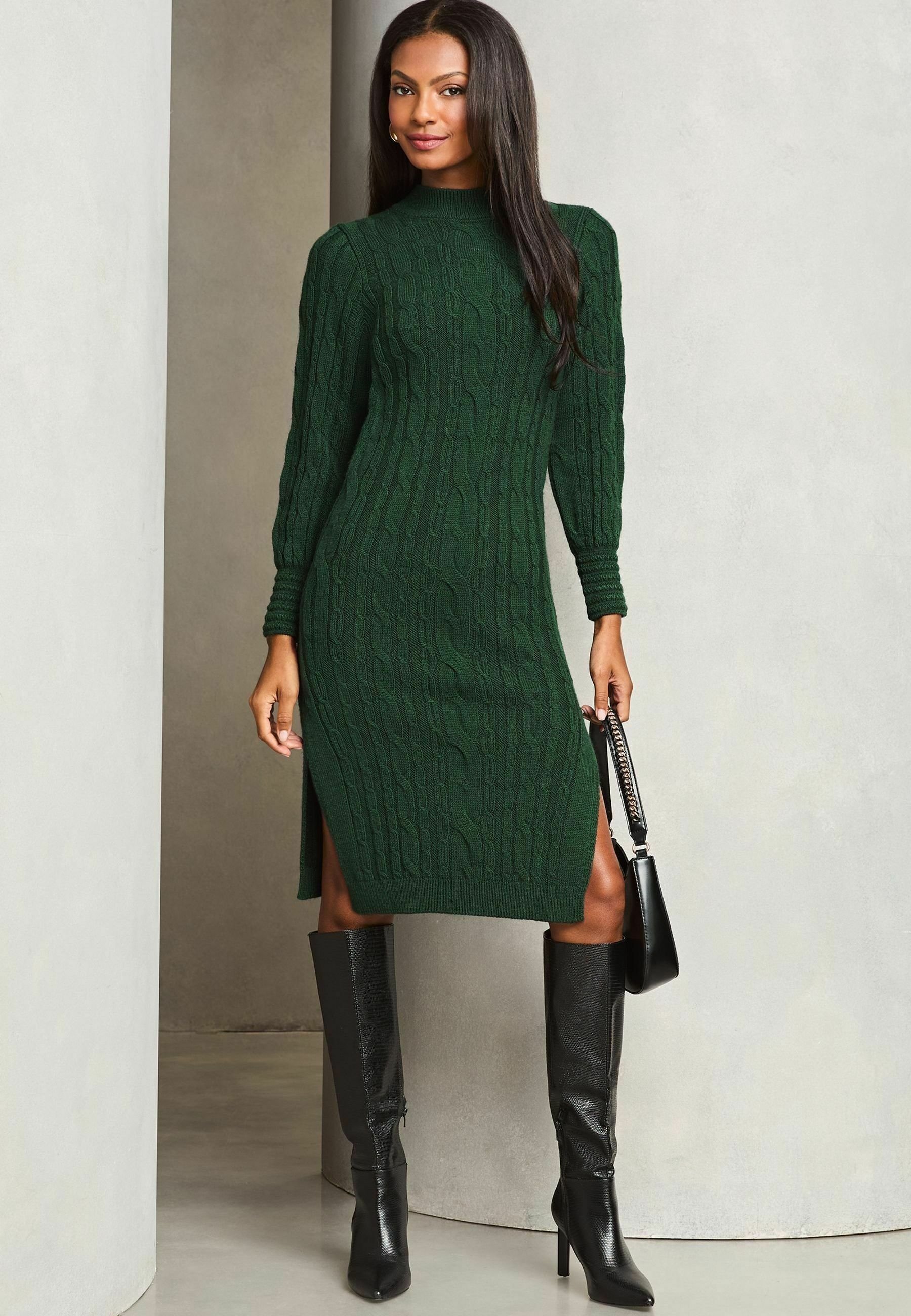 Lipsy REGULAR FIT - LONGLINE SIDE SPLIT CABLE - Jumper dress