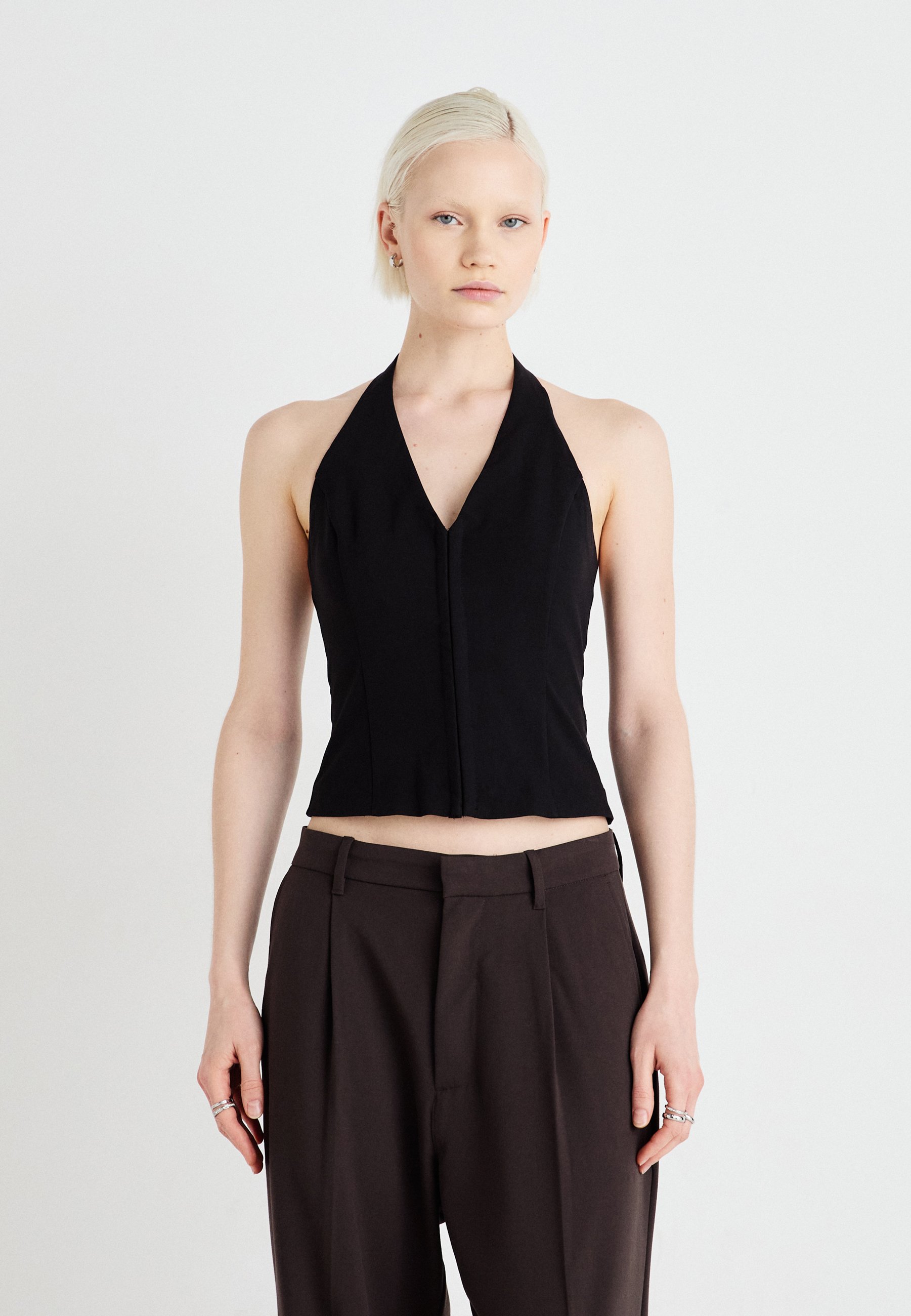 Weekday NADJA HALTERNECK - Top - black - Zalando.co.uk