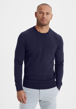 RUNDHALS - Strickpullover - navy