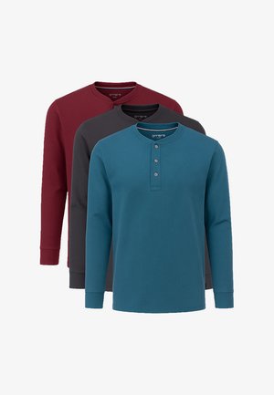 SET  OF 3 PACK - T-shirt à manches longues - blue dark grey burgundy
