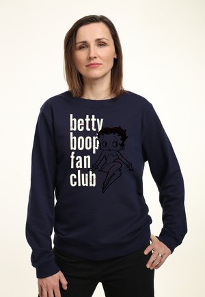 Henry Tiger BETTY BOOP PINSTRIPE HEART FAN CLUB - Felpa - navy blue