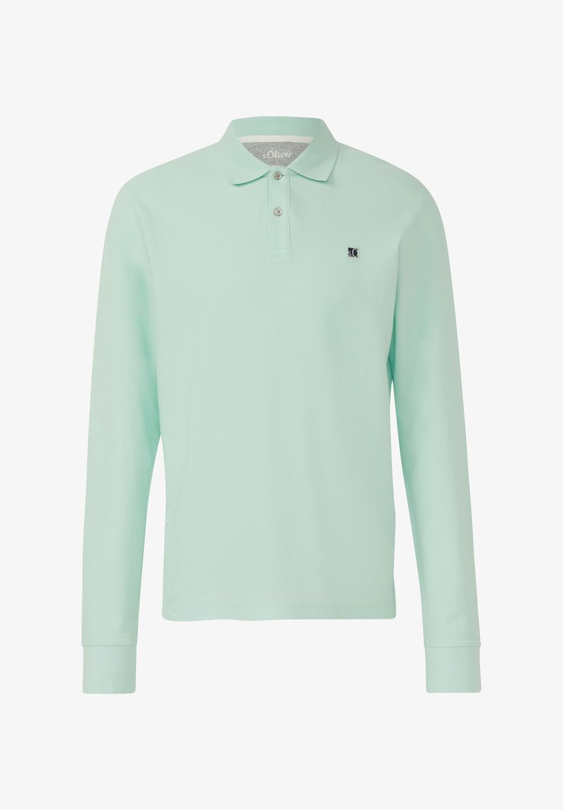 Mündiroheline pikkade varrukatega polosärk kahe nupu ja vasakule rinnale väikese logomärgiga.