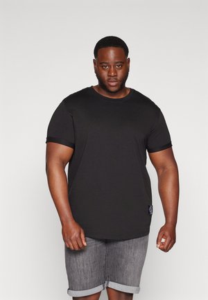 Calvin Klein Jeans Plus PLUS BADGE TURN UP SLEEVE - Βασικό μπλουζάκι - black