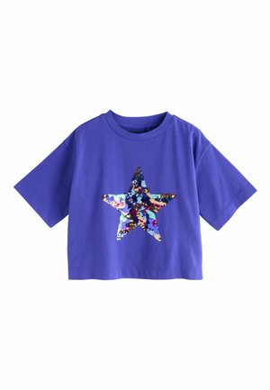 Next, REGULAR FIT - SEQUIN STAR - Print T-shirt - blue