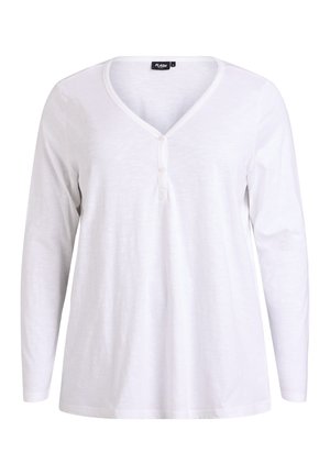 FLASH - LANGARM MIT V-AUSSCHNITT UND KNÖPFEN - Top dugih rukava - bright white
