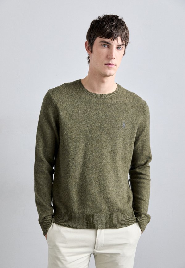 WOOL COTTON CREWNECK SWEATER - Jumper - cargo olive
