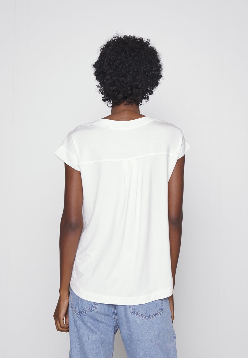 Esprit V NECK - Camiseta básica - off white/blanco -
