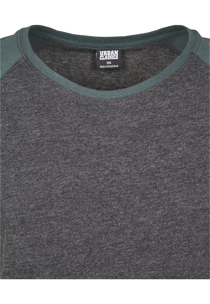 Damen T-Shirts | Urban Classics CONTRAST RAGLAN T-Shirt print charcoal/bottlegreen/dunkelgrau - OF07350 Damen T-Shirts | Urban Classics CONTRAST RAGLAN T-Shirt print charcoal/bottlegreen/dunkelgrau - OF07350