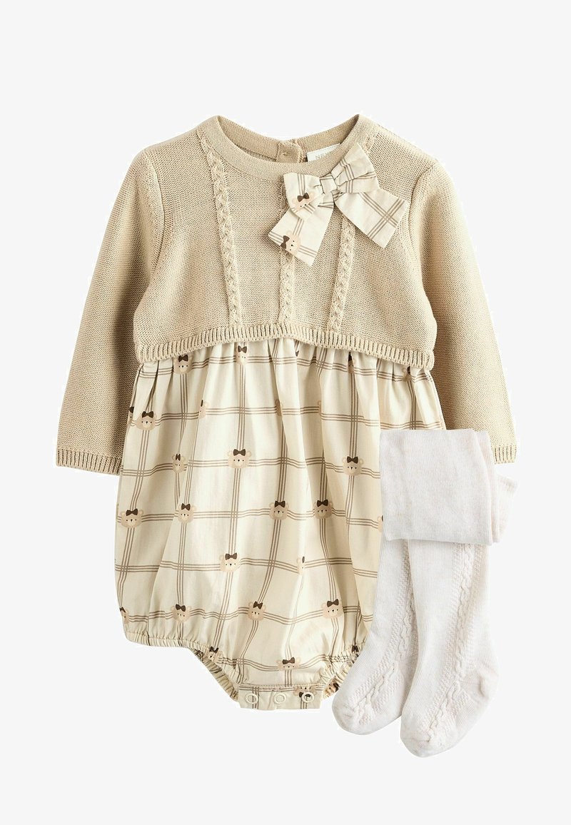 Next BLOOMER REGULAR FIT SET - Mono - beige cream bear print